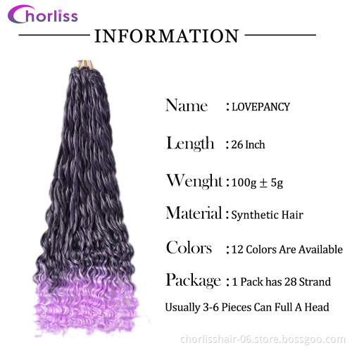 Wholesale Hot Selling Good Quality Chorliss Afro Goddess Loose Wave Braiding Hair Crochet Dreadlocks Synthetic Braiding Hair